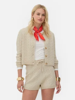 Pullover Und Cardigans|Primark „Rita Ora“ Strickcardigan Mit Zopfmuster Beige