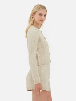 Pullover Und Cardigans|Primark „Rita Ora“ Strickcardigan Mit Zopfmuster Beige