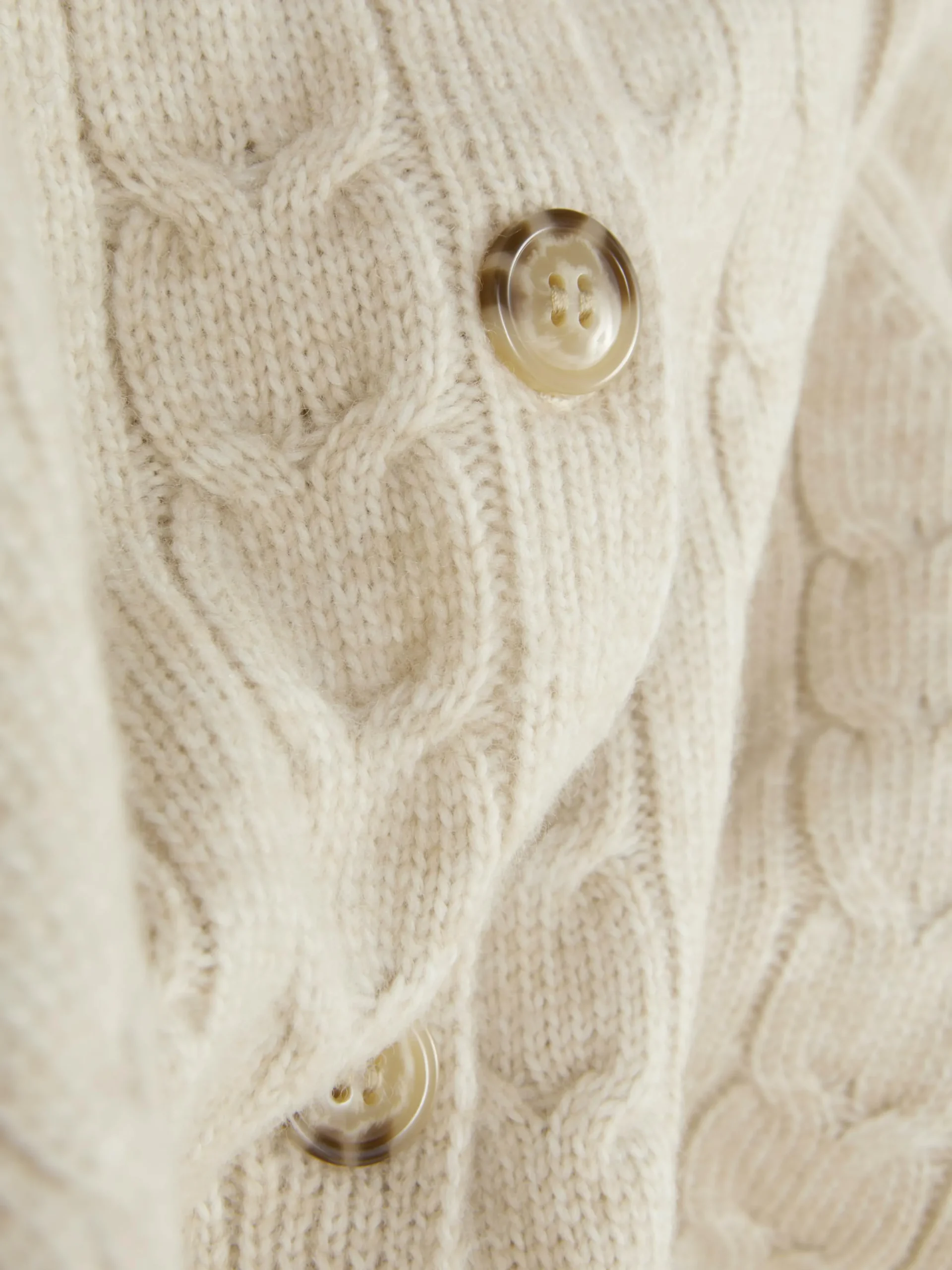 Pullover Und Cardigans|Primark „Rita Ora“ Strickcardigan Mit Zopfmuster Beige
