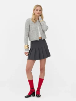 Pullover Und Cardigans|Primark „Rita Ora“ Strickcardigan Mit Zopfmuster Grau