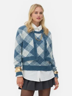 Pullover Und Cardigans|Primark „Rita Ora“ Strickcardigan Mit Argylemuster Blau