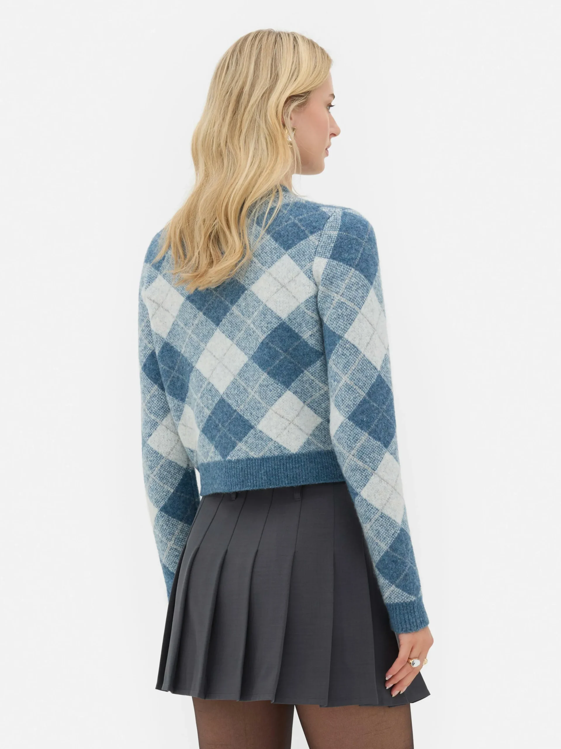 Pullover Und Cardigans|Primark „Rita Ora“ Strickcardigan Mit Argylemuster Blau