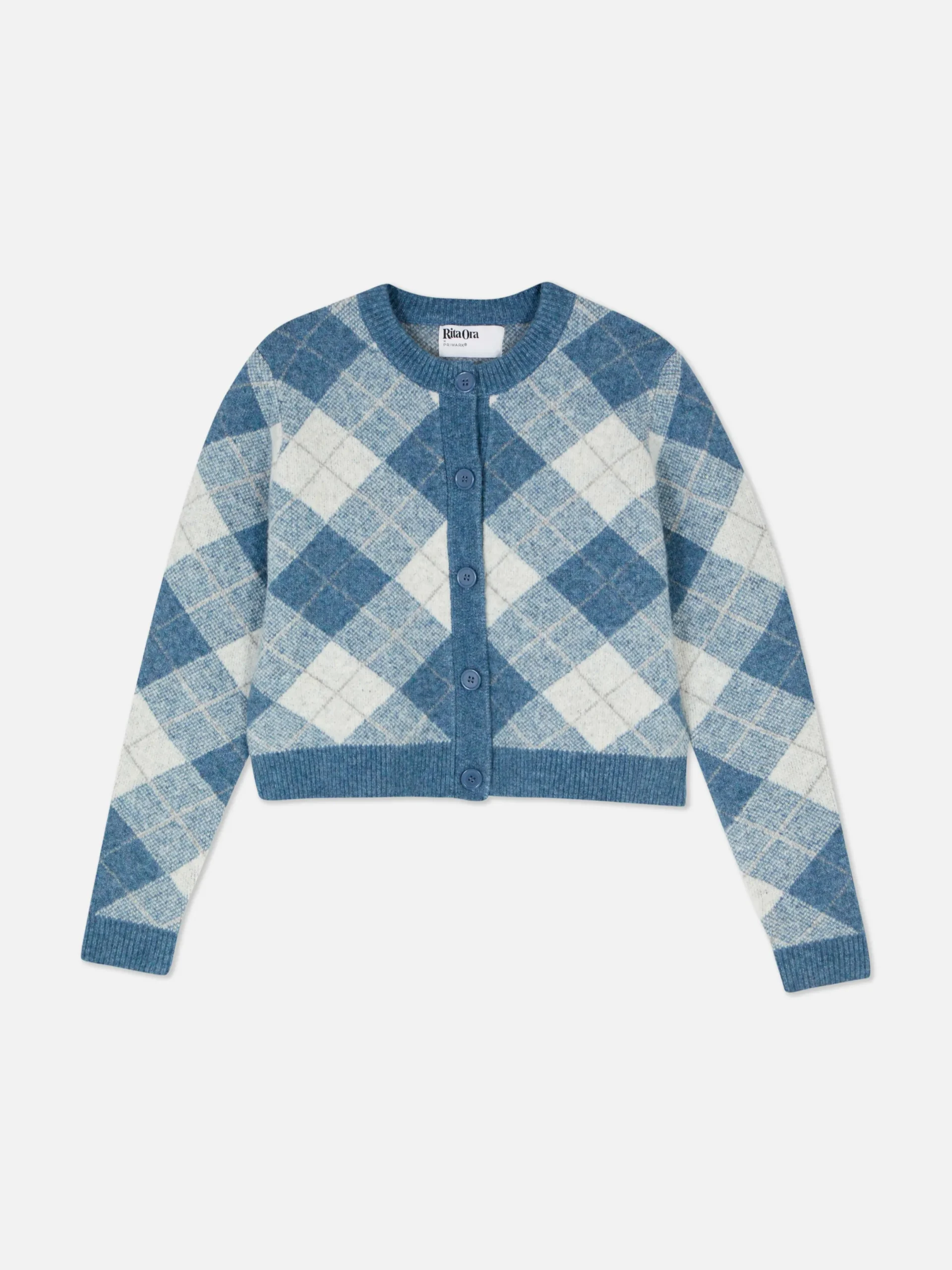 Pullover Und Cardigans|Primark „Rita Ora“ Strickcardigan Mit Argylemuster Blau