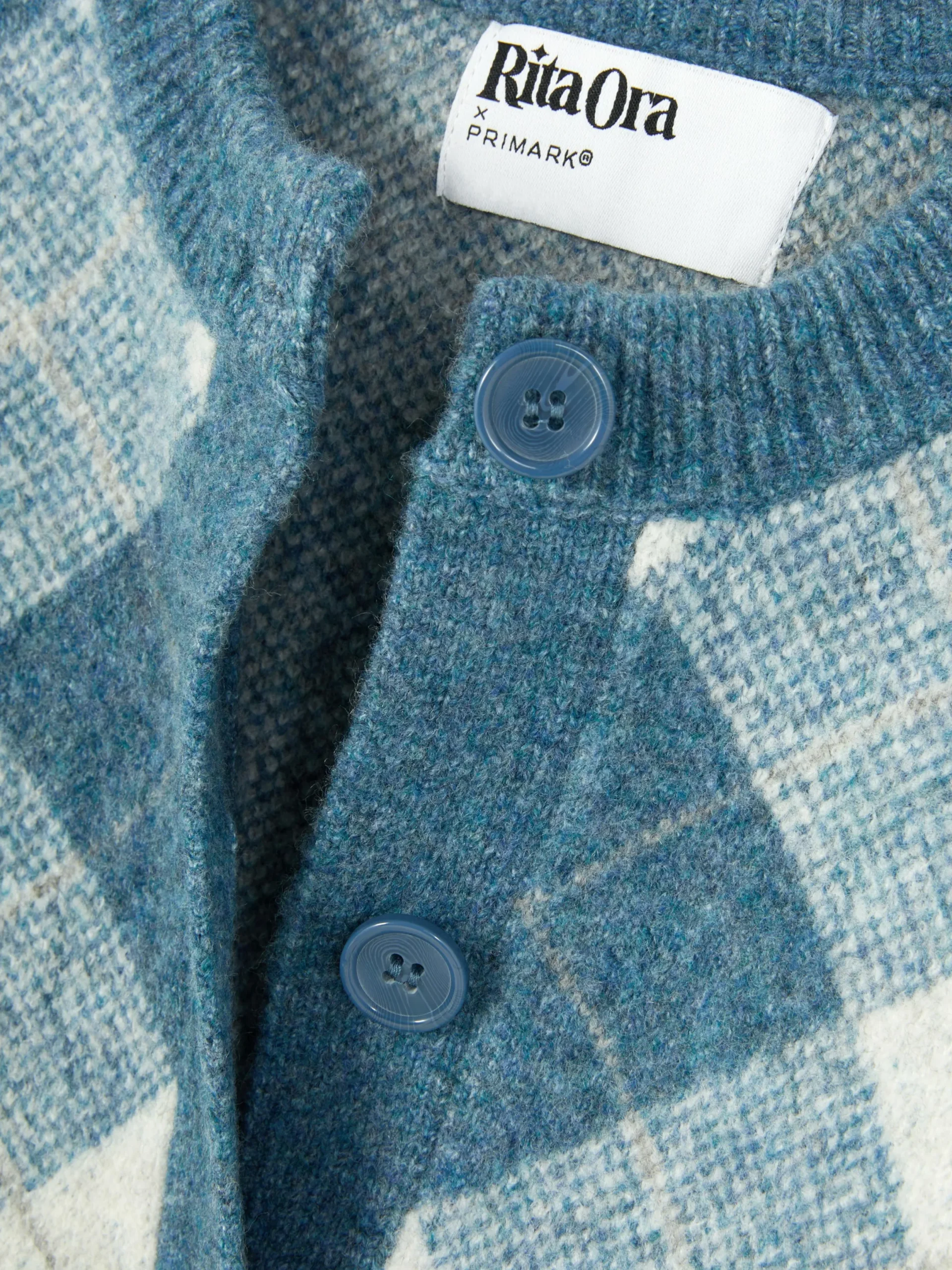 Pullover Und Cardigans|Primark „Rita Ora“ Strickcardigan Mit Argylemuster Blau