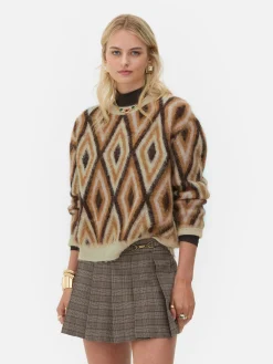 Pullover Und Cardigans|Primark „Rita Ora“ Strickpullover Mit Rautenmuster Braun