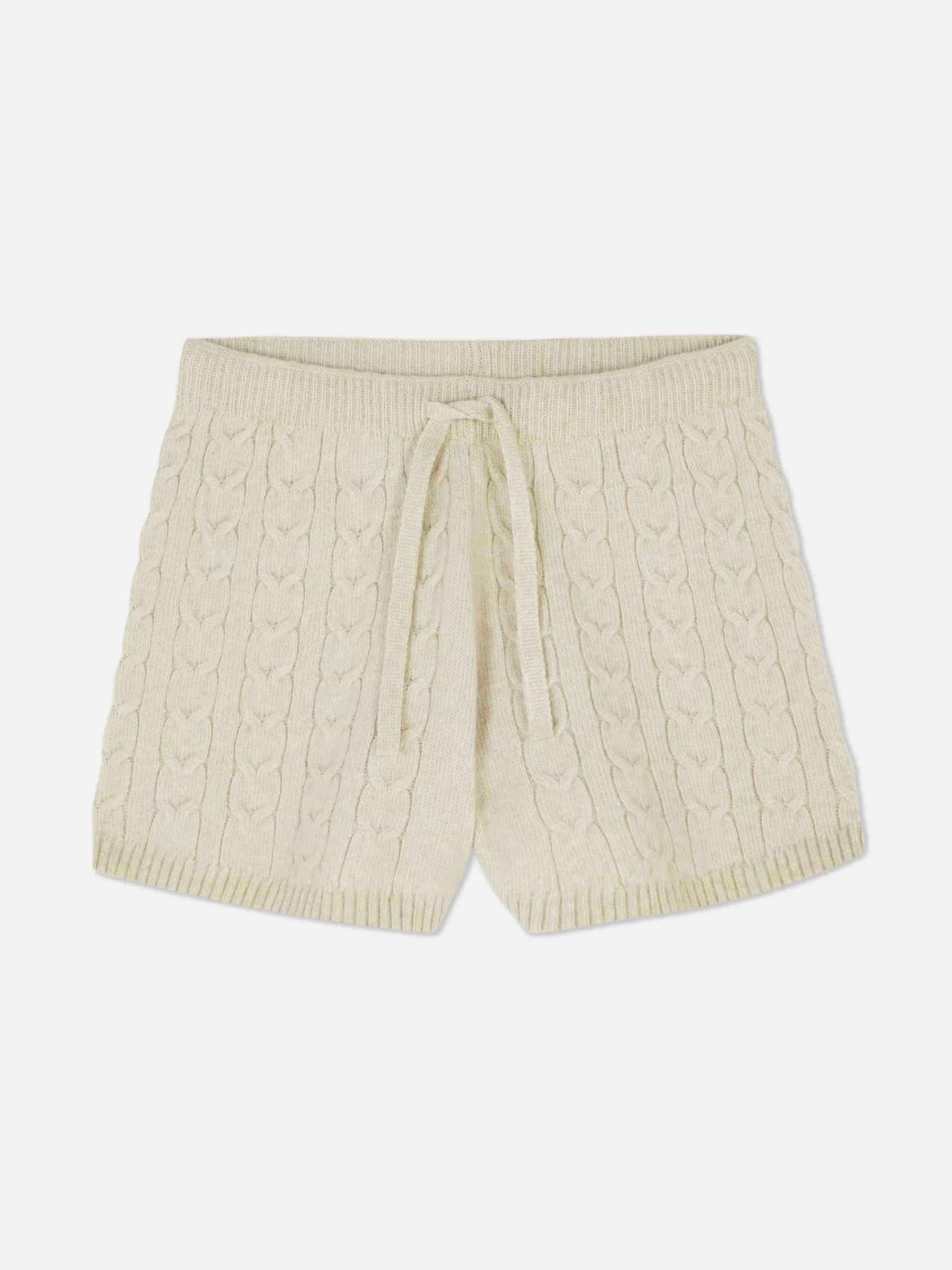 Shorts|Primark „Rita Ora“ Strickshorts Mit Zopfmuster Beige
