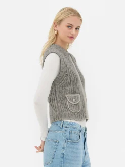 Pullover Und Cardigans|Primark „Rita Ora“ Strickweste Grau