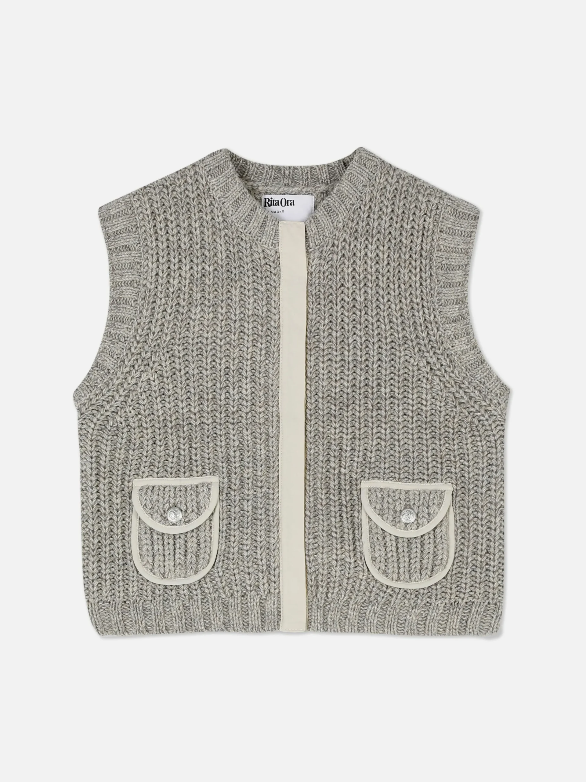Pullover Und Cardigans|Primark „Rita Ora“ Strickweste Grau