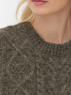 Pullover Und Cardigans|Primark „Rita Ora“ Strickweste Mit Zopfmuster Schokoladenbraun