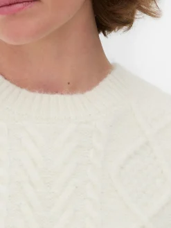 Pullover Und Cardigans|Primark „Rita Ora“ Strickweste Mit Zopfmuster Elfenbeinfarben