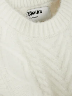 Pullover Und Cardigans|Primark „Rita Ora“ Strickweste Mit Zopfmuster Elfenbeinfarben
