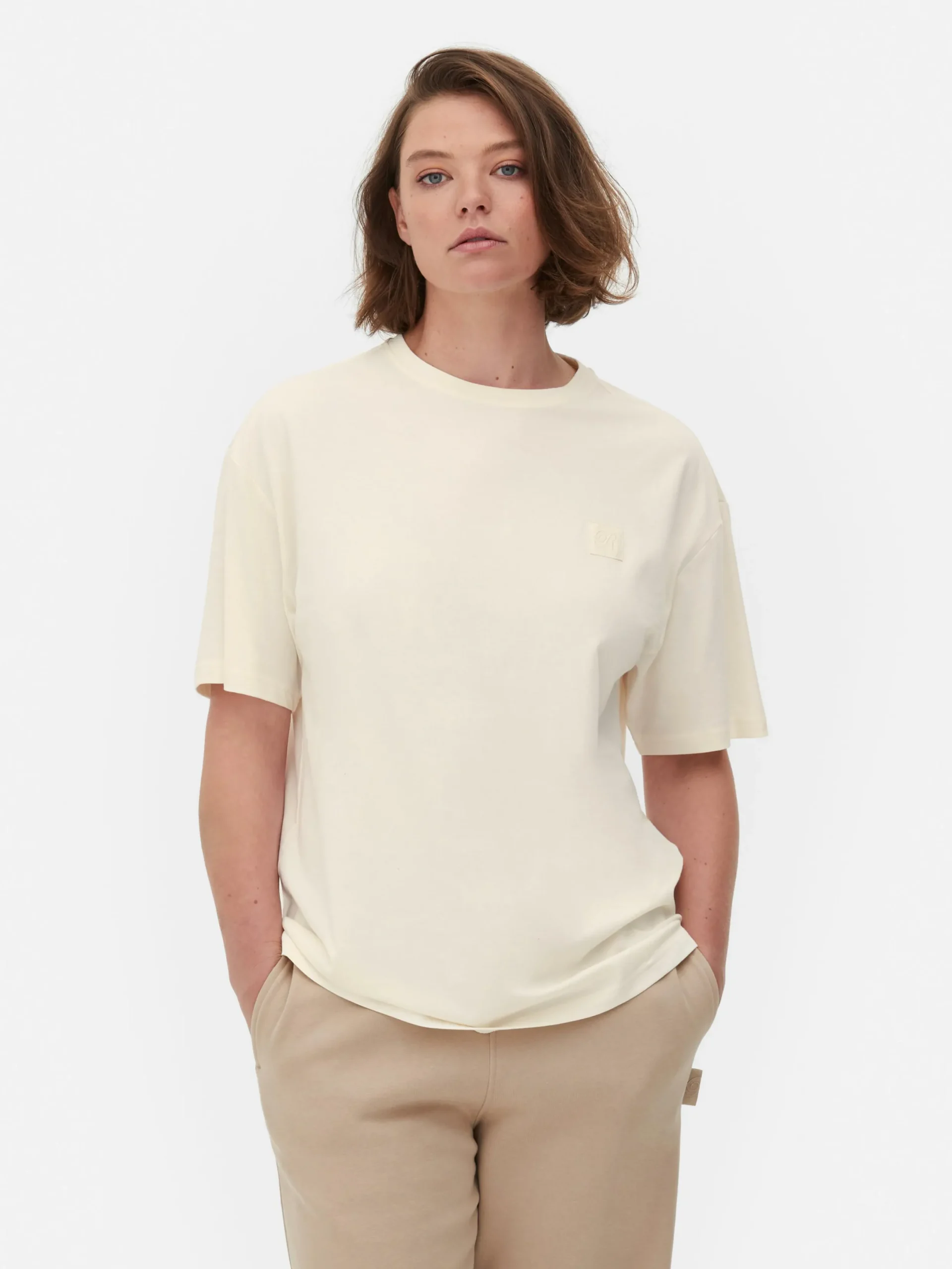 Tops Und T-Shirts|Primark „Rita Ora“ T-Shirt Im Boyfriend-Look Elfenbeinfarben