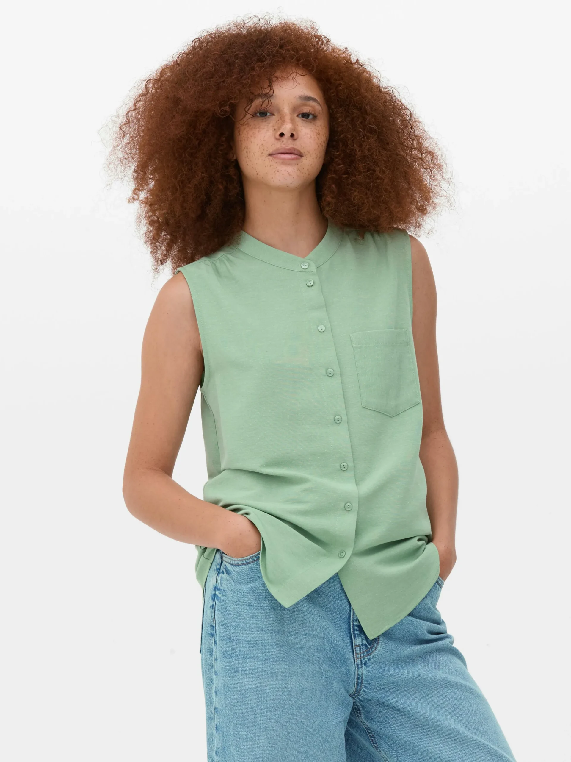 Blusen|Primark Ärmellose Tunika-Bluse Grün