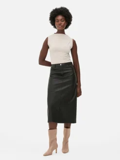 Tops Und T-Shirts|Primark Ärmelloser Body Mit Hohem Kragen Steinfarben