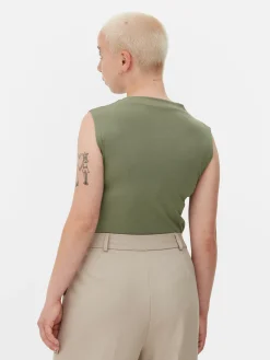 Tops Und T-Shirts|Primark Ärmelloser Body Mit Hohem Kragen Khakifarben