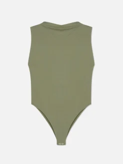 Tops Und T-Shirts|Primark Ärmelloser Body Mit Hohem Kragen Khakifarben