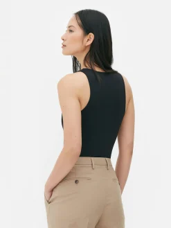 Tops Und T-Shirts|Primark Ärmelloser Bodysuit Mit Rundhalsausschnitt Schwarz