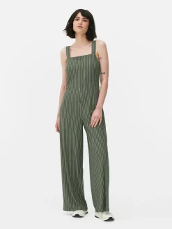 Jumpsuits Und Playsuits|Primark Ärmelloser Jumpsuit Mit Streifen Khakifarben