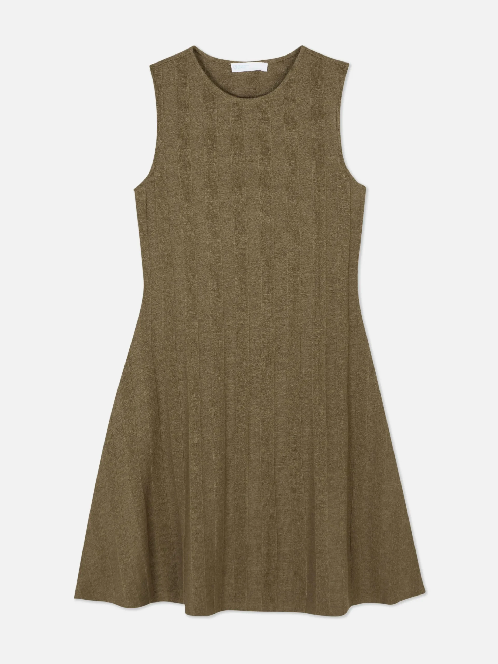 Kleider|Primark Ärmelloses, Geripptes Minikleid Khakifarben