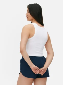 Tops Und T-Shirts|Primark Ärmelloses, Geripptes Racerback-Top Weiß