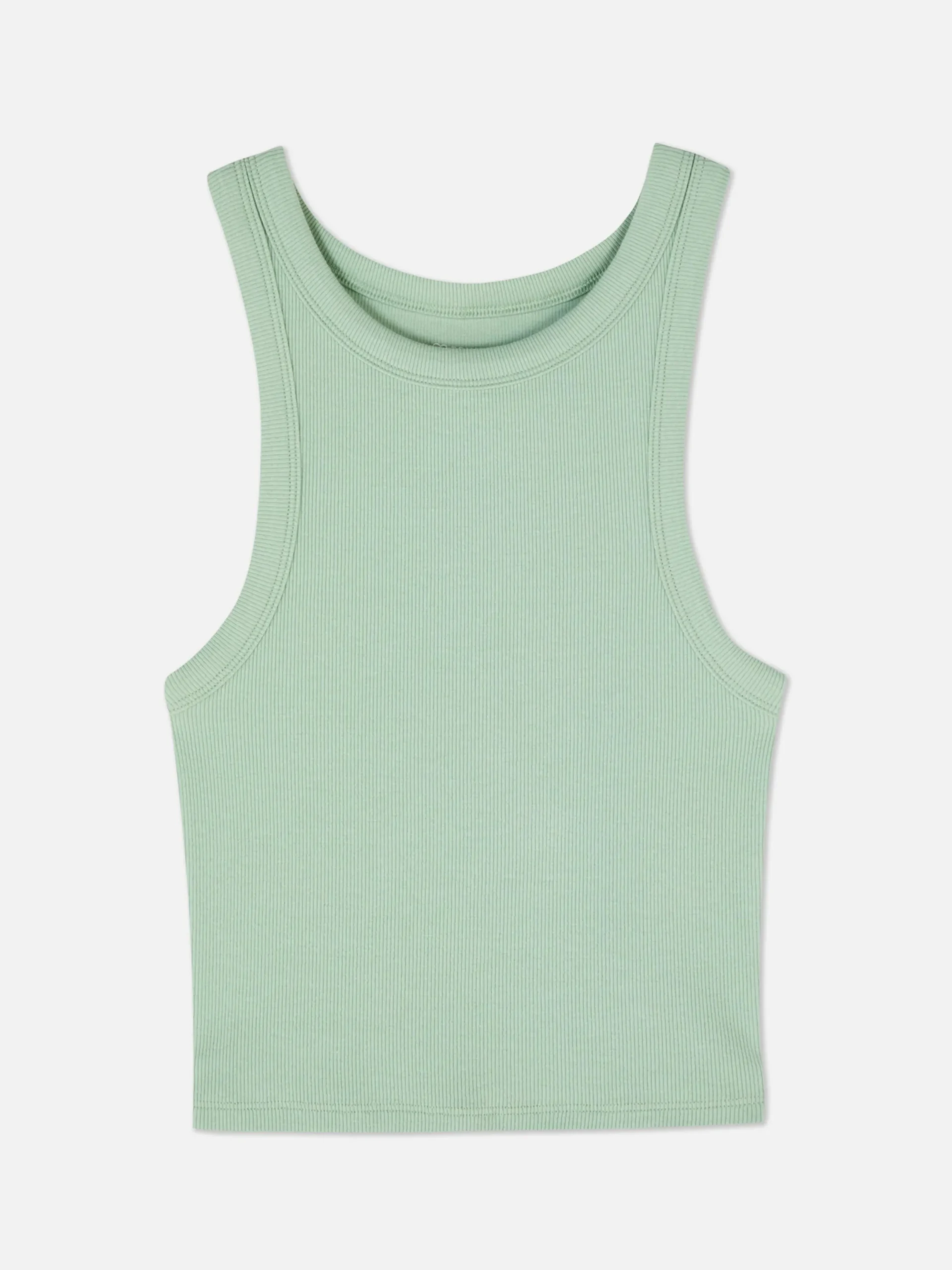 Tops Und T-Shirts|Primark Ärmelloses, Geripptes Racerback-Top Hellgrün