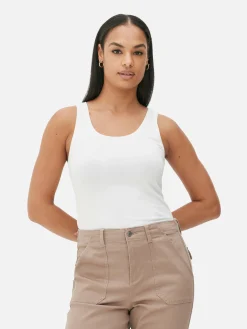 Tops Und T-Shirts|Primark Ärmelloses Stretch-Top Mit U-Ausschnitt Weiß