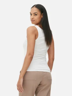 Tops Und T-Shirts|Primark Ärmelloses Stretch-Top Mit U-Ausschnitt Weiß