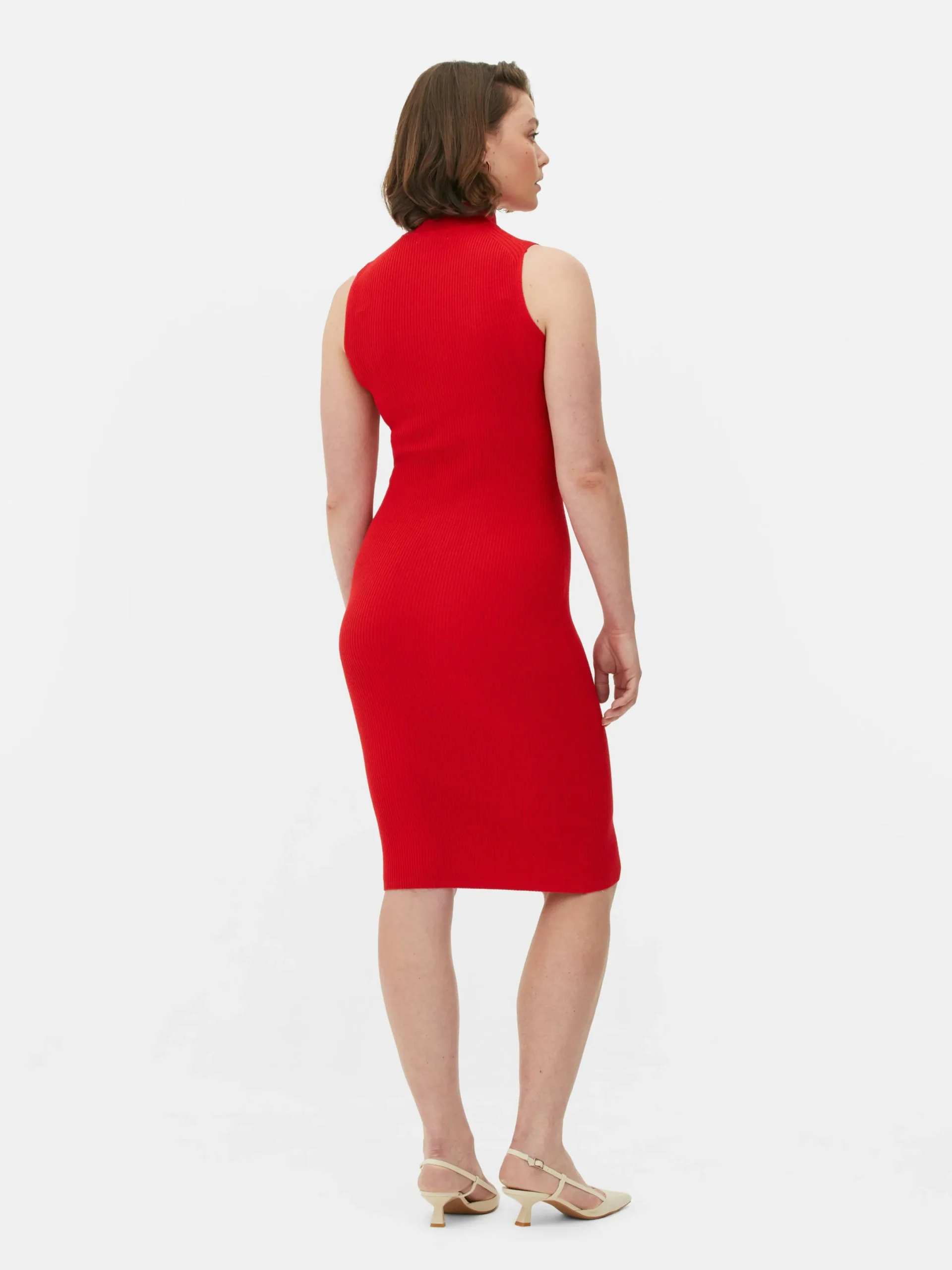 Kleider|Primark Ärmelloses Strick-Midikleid Rot