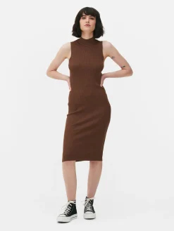 Kleider|Primark Ärmelloses Strick-Midikleid Braun