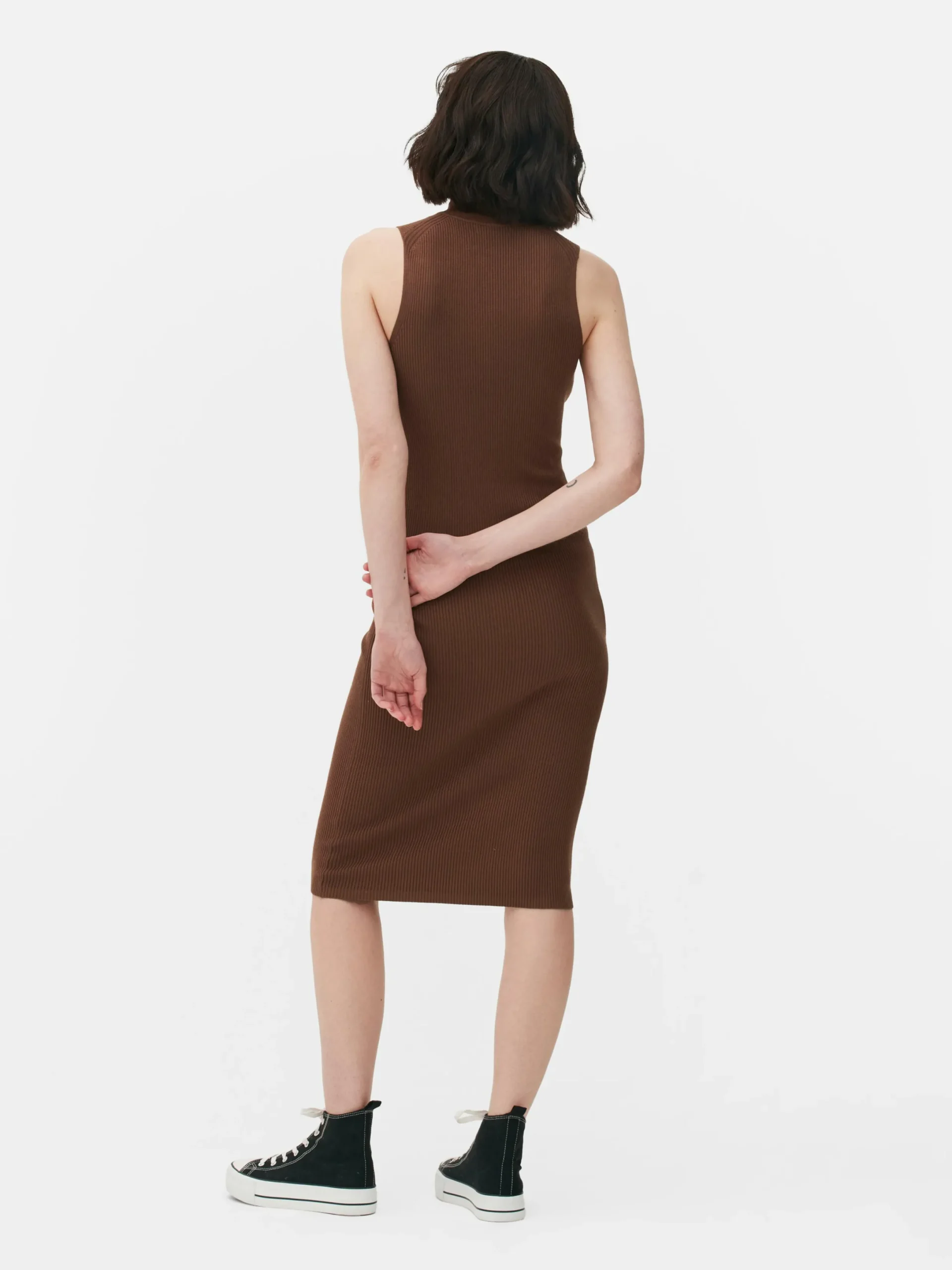 Kleider|Primark Ärmelloses Strick-Midikleid Braun