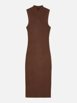 Kleider|Primark Ärmelloses Strick-Midikleid Braun