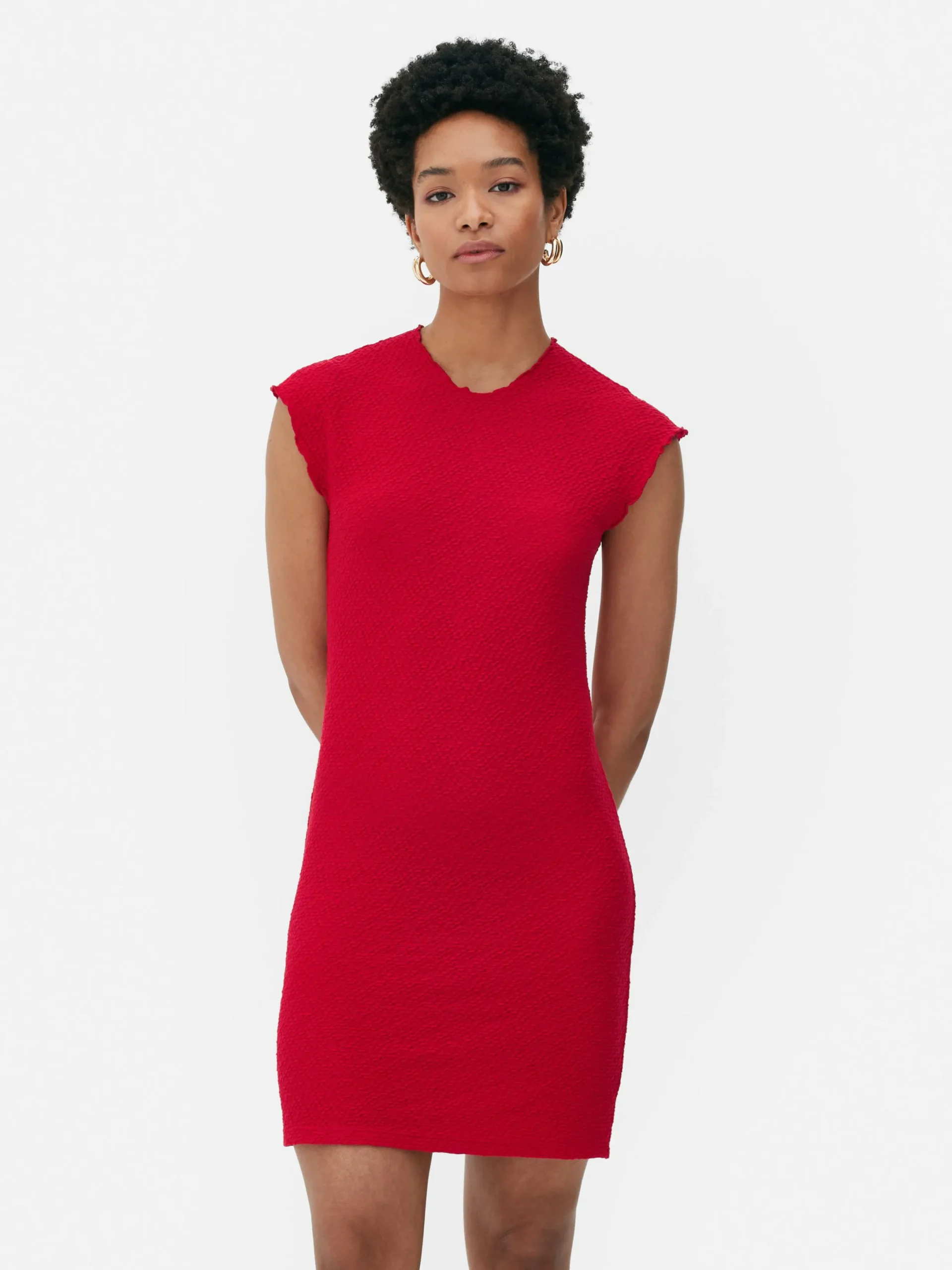 Kleider|Primark Ärmelloses, Strukturiertes Bodycon-Minikleid Rot