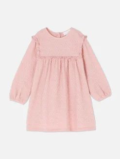 Kleider Und Röcke|Primark Rüschenkleid In Knitteroptik Rosa