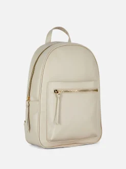 Taschen Und Portemonnaies|Primark Rucksack Aus Kunstleder Ecrufarben