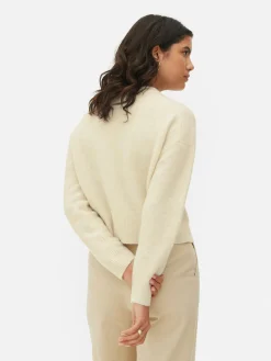 Pullover Und Cardigans|Primark Rundhals-Cardigan Mit Knopfleiste Elfenbeinfarben