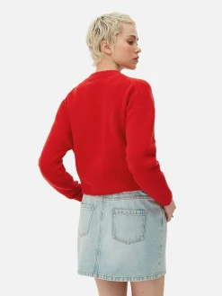 Pullover Und Cardigans|Primark Rundhals-Cardigan Mit Knopfleiste Rot