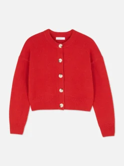 Pullover Und Cardigans|Primark Rundhals-Cardigan Mit Knopfleiste Rot