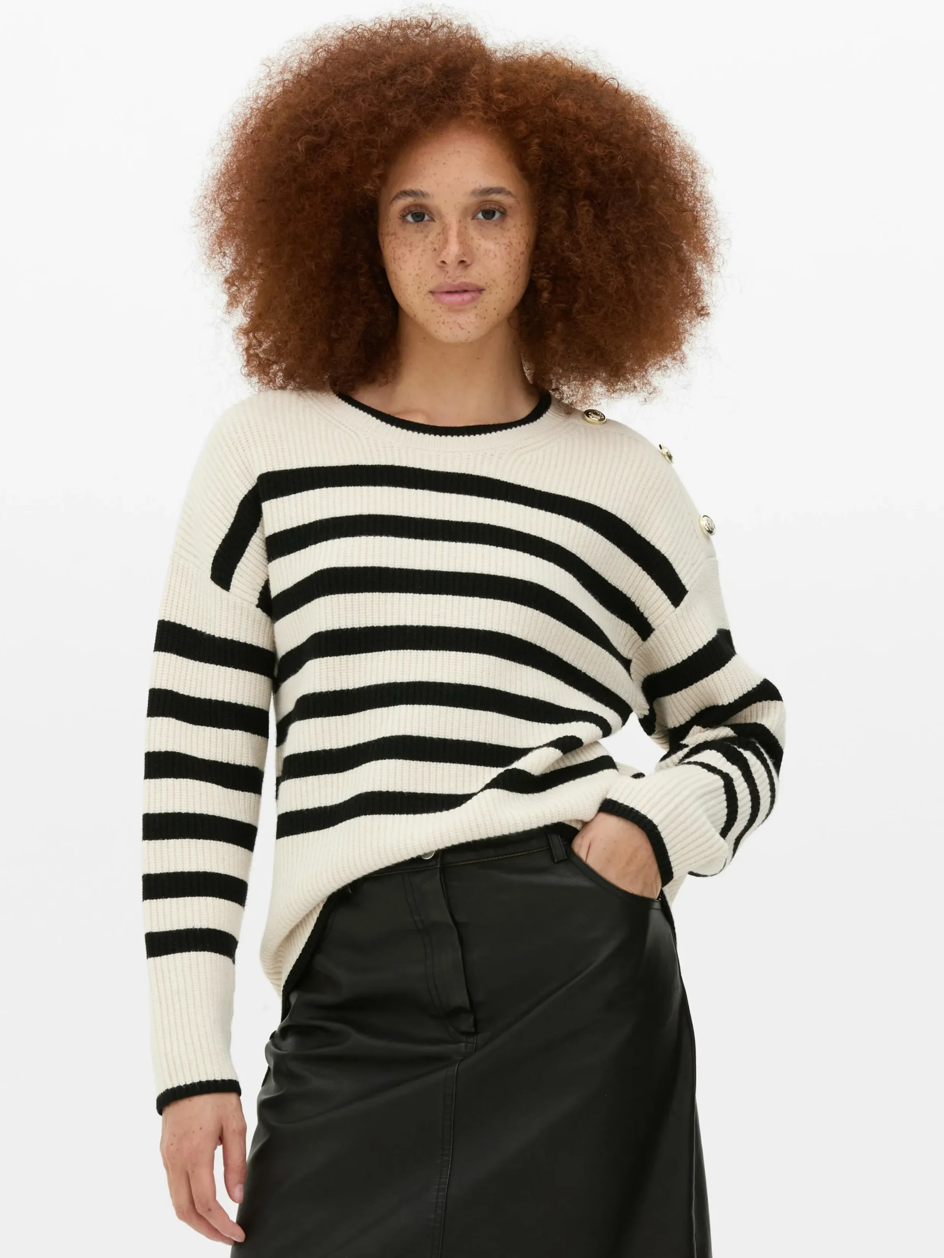 Pullover Und Cardigans|Primark Rundhalspullover Mit Knopfdetail Beige