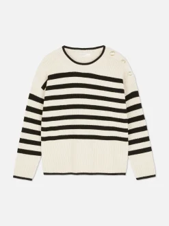 Pullover Und Cardigans|Primark Rundhalspullover Mit Knopfdetail Beige