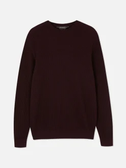 Pullover Und Cardigans|Primark Rundhalspullover Mit Korbstruktur Burgunderrot