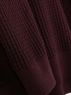 Pullover Und Cardigans|Primark Rundhalspullover Mit Korbstruktur Burgunderrot