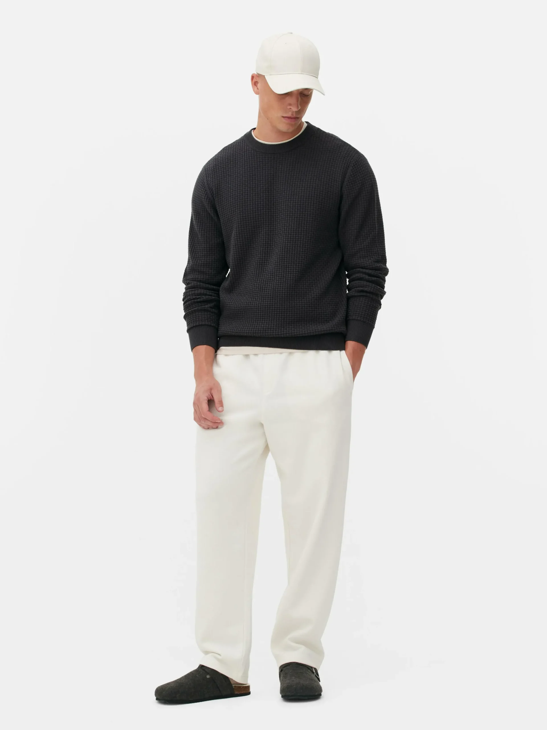 Pullover Und Cardigans|Primark Rundhalspullover Mit Korbstruktur Anthrazitfarben