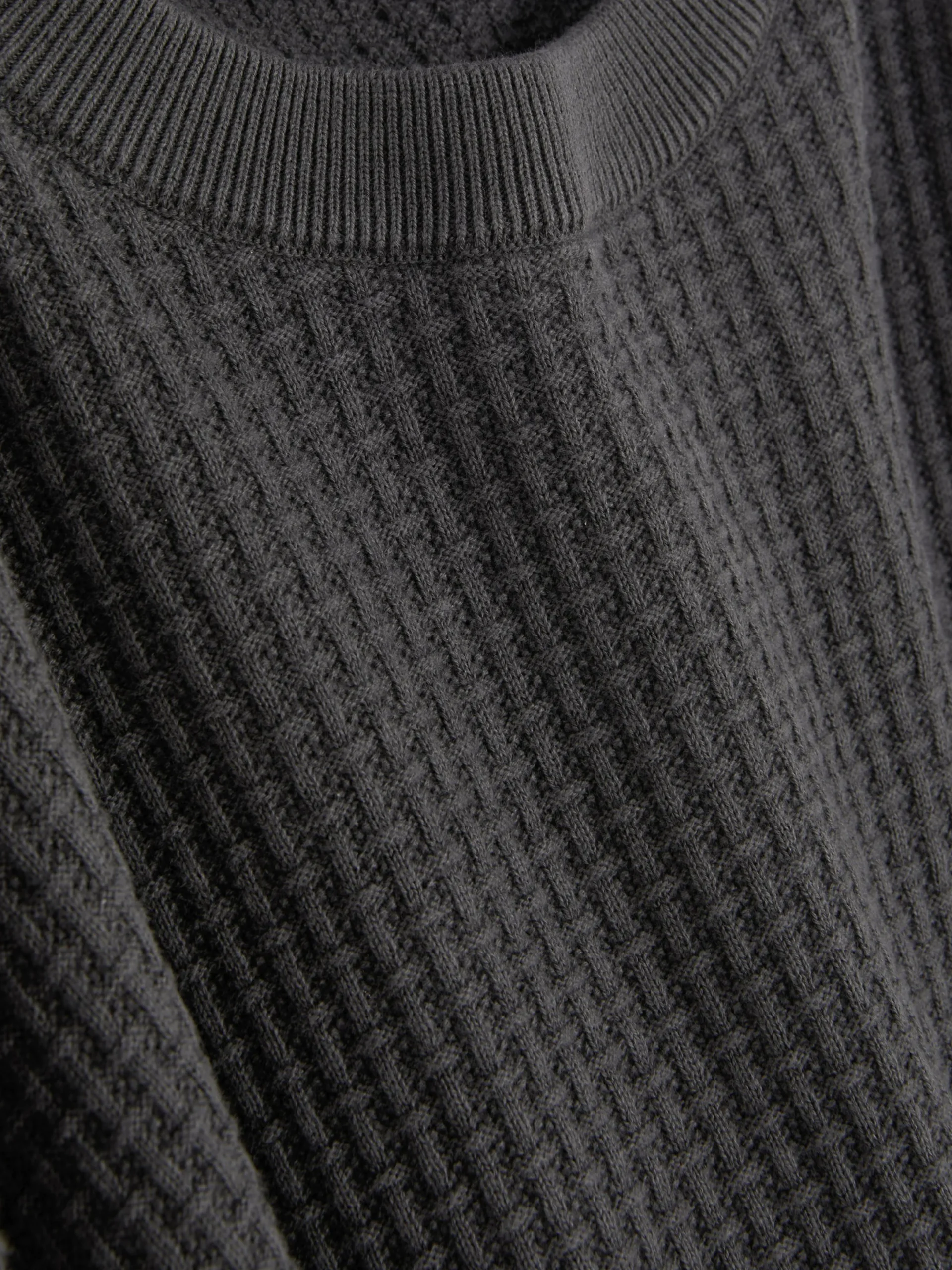 Pullover Und Cardigans|Primark Rundhalspullover Mit Korbstruktur Anthrazitfarben