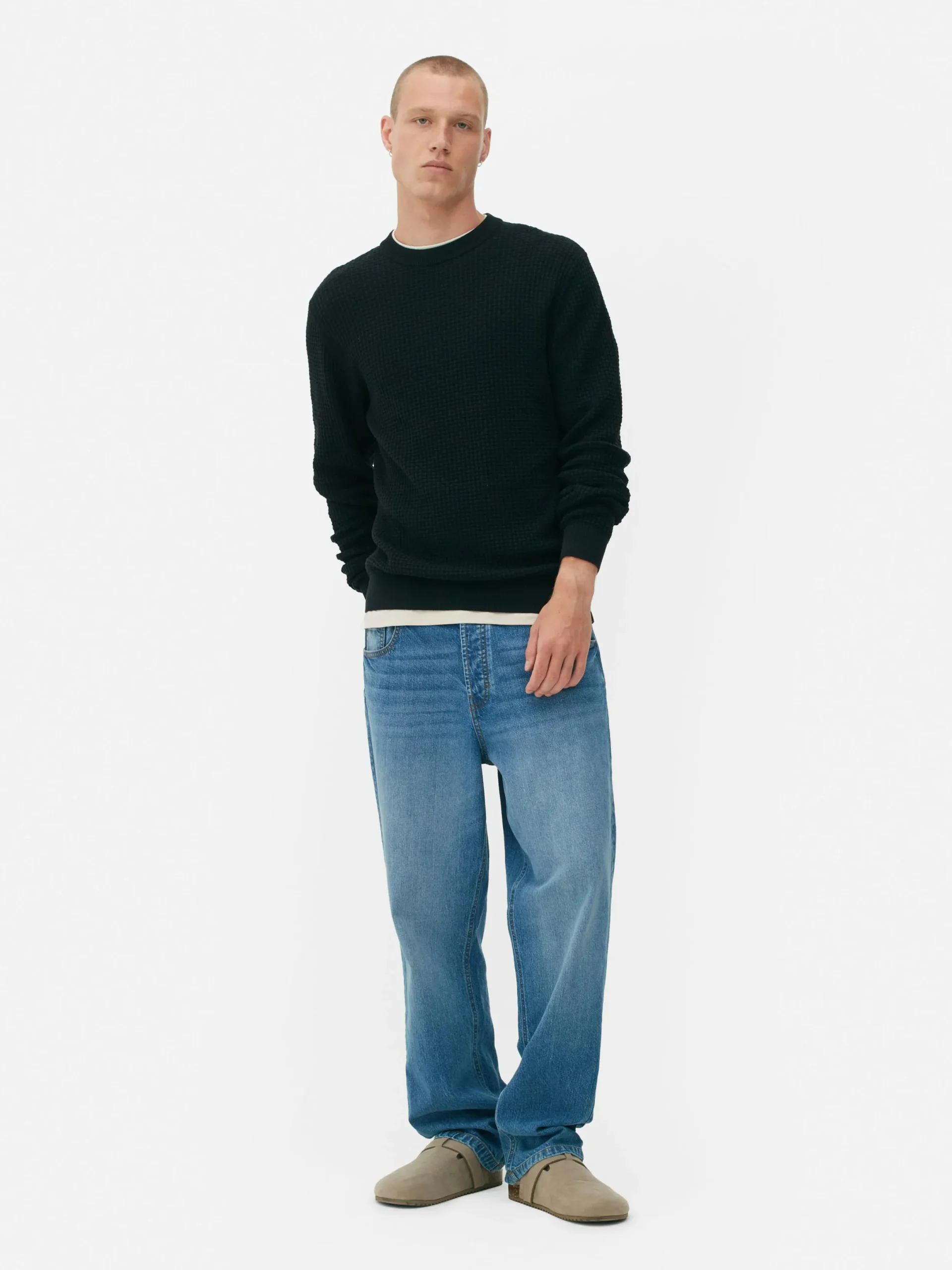 Pullover Und Cardigans|Primark Rundhalspullover Mit Korbstruktur Schwarz