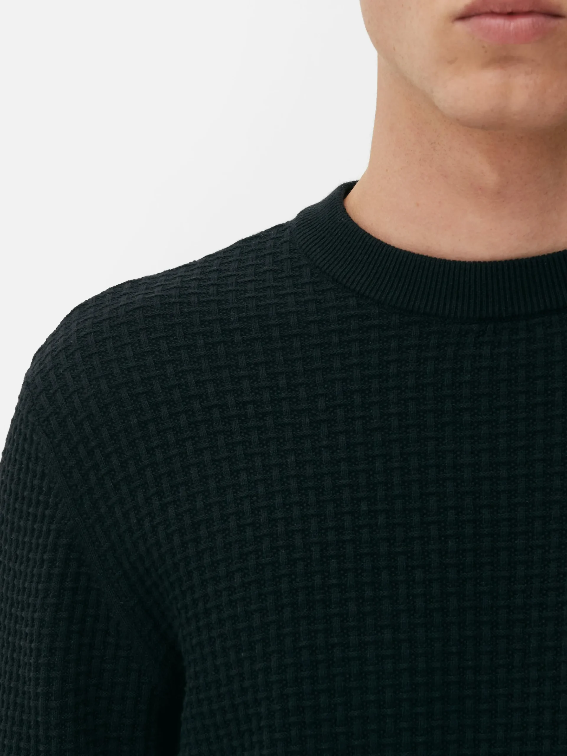 Pullover Und Cardigans|Primark Rundhalspullover Mit Korbstruktur Schwarz