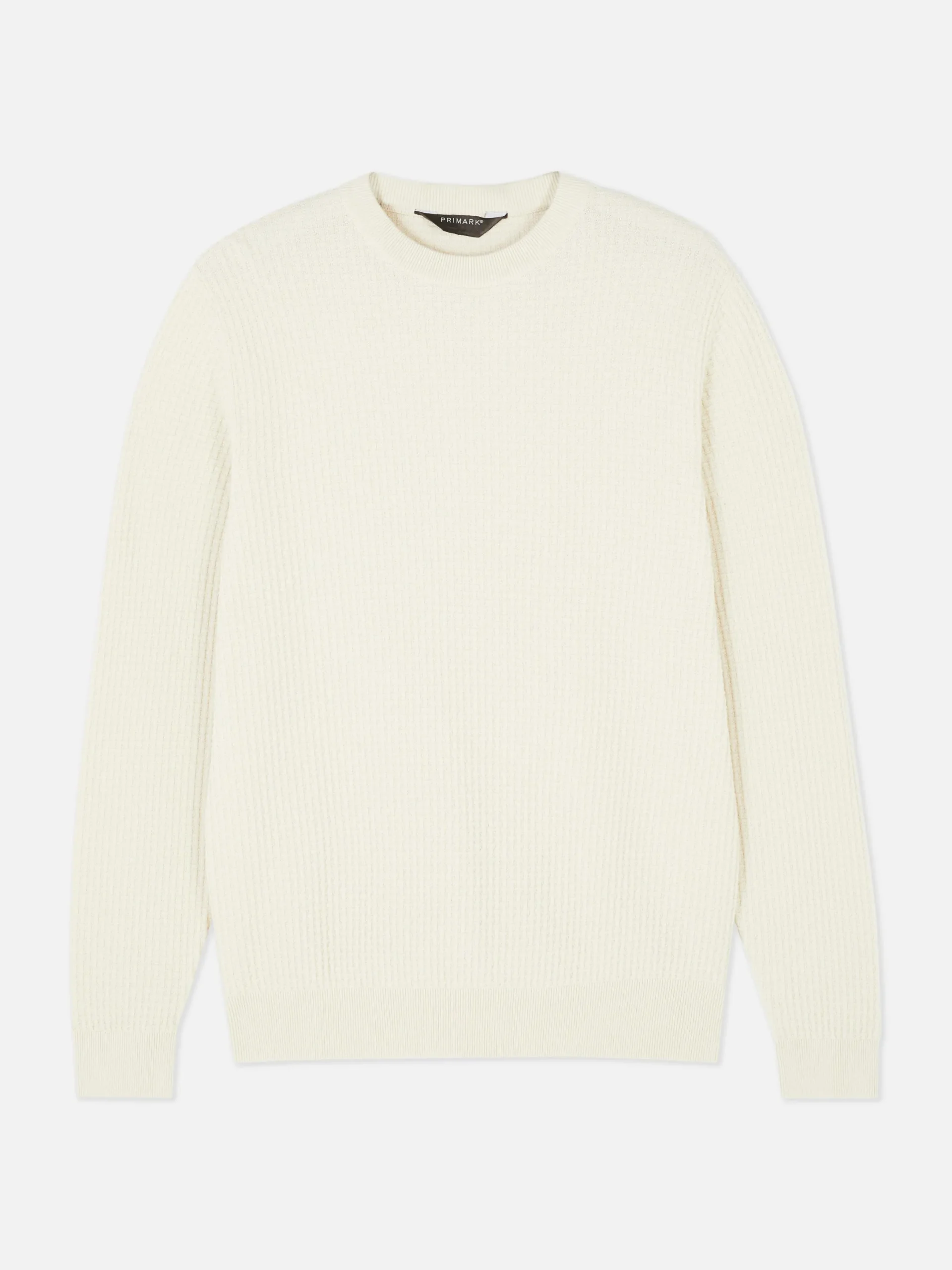 Pullover Und Cardigans|Primark Rundhalspullover Mit Korbstruktur Ecrufarben