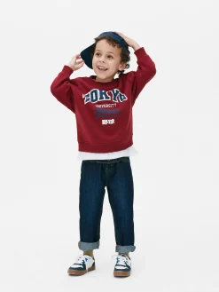 Hoodies Und Sweatshirts|Primark Rundhals-Sweatshirt Mit Grafik Burgunderrot