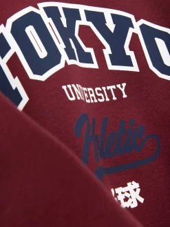 Hoodies Und Sweatshirts|Primark Rundhals-Sweatshirt Mit Grafik Burgunderrot