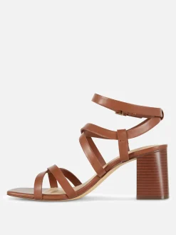 Heels|Primark Sandalen Mit überkreuzten Riemchen Und Blockabsatz Braun