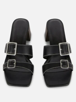 Heels|Primark Sandaletten Mit Blockabsatz Und Schnallenriemen Schwarz